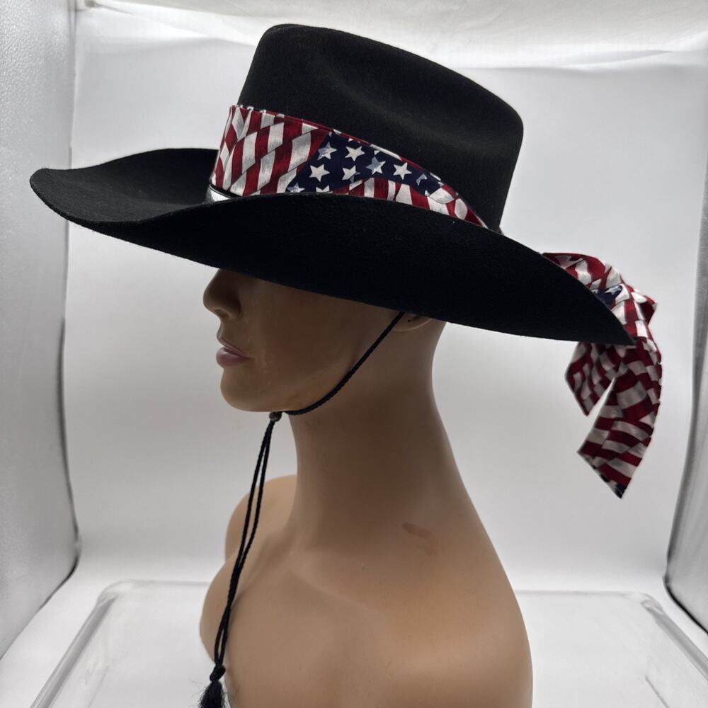 PFI Missouri Women’s Small USA Wool Western Cowboy Hat Flag Hat Band Tie
